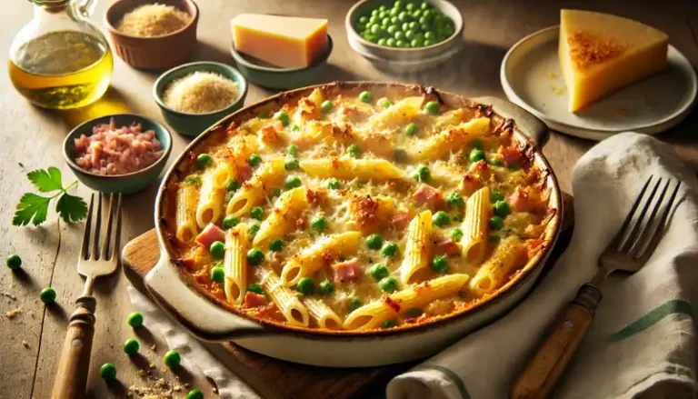 Ham and Pea Cheesy Pasta Bake